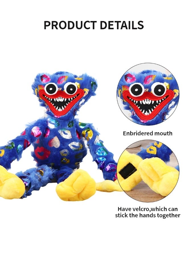 GROIC Wuggy Plush Toy, Poppy Playtime Surrounding Doll, Smiling Huggy Wuggy Plush Stuffed Doll Holiday Decoration Gift Monster Horror Game Toys 15.7 Inch Blue - Image 2