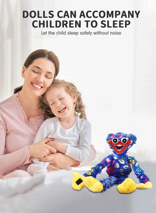 GROIC Wuggy Plush Toy, Poppy Playtime Surrounding Doll, Smiling Huggy Wuggy Plush Stuffed Doll Holiday Decoration Gift Monster Horror Game Toys 15.7 Inch Blue - Image 4