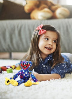 GROIC Wuggy Plush Toy, Poppy Playtime Surrounding Doll, Smiling Huggy Wuggy Plush Stuffed Doll Holiday Decoration Gift Monster Horror Game Toys 15.7 Inch Blue  - Image 5