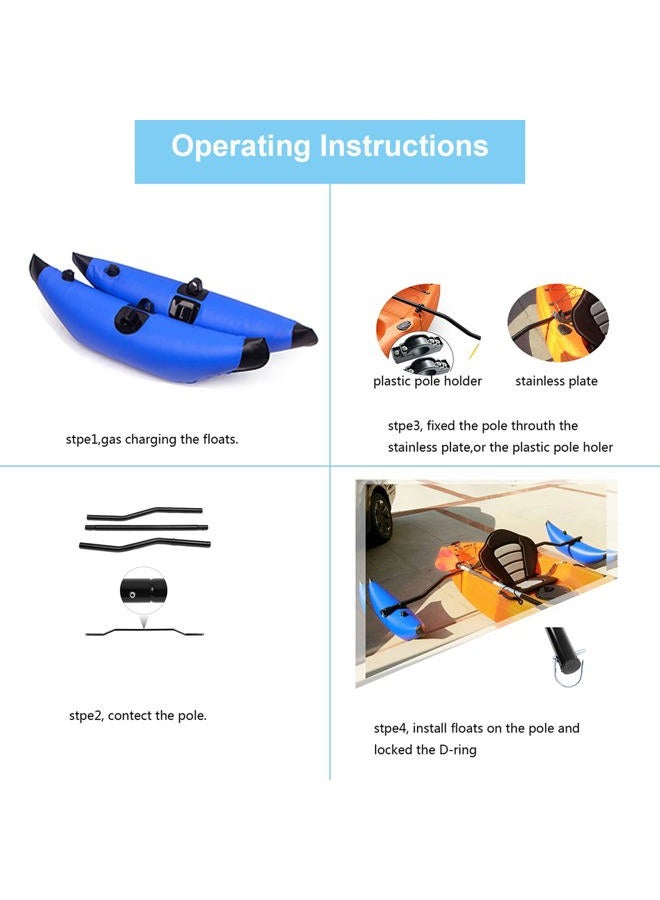 DAUERHAFT Kayak Outrigger Stabilizer,Portable PVC Higher Stability Kayak Outrigger Kit,Three Colours To Choose Inflatable Kayak Stabilizer,Easy To Install,for Floating Balancing Boat - Image 2