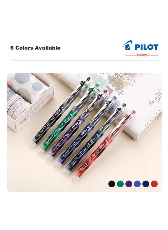 بايلوت Pilot P500 قلم جل أزرق-أسود، 0.5 مم، قلم حبر سائل مباشر، قلم توقيع، مجموعة قرطاسية للطلاب، لوازم مكتبية، قلم امتحانات، مظهر عالي الجودة، عبوة من 5 قطع - Image 4