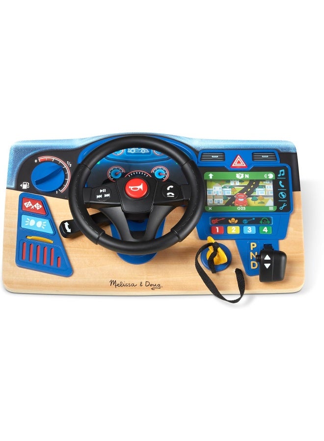 Melissa & Doug Vroom & Zoom Interactive Wooden Dashboard Steering Wheel Pretend Play Driving Toy, Multi-Colored, 1 Ea  - Image 1