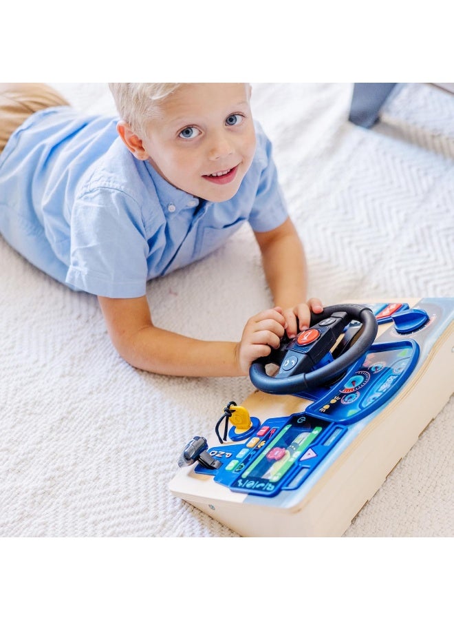 Melissa & Doug Vroom & Zoom Interactive Wooden Dashboard Steering Wheel Pretend Play Driving Toy, Multi-Colored, 1 Ea  - Image 2