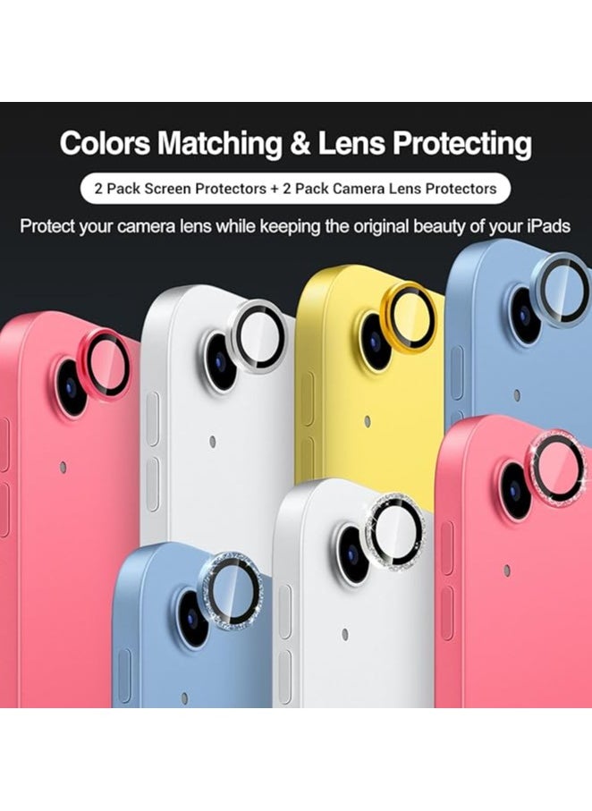 erorex 2 Pack Screen Protector for iPad 10th Generation + 2 Pack Camera Lens Protector Matching iPad Colors, Tempered Glass Film for iPad 10 10.9 2022 -Blue  - Image 4