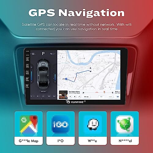KUNFINE for VW Tiguan 2007-2016 Car CarPlay Android Auto Navigation Stereo GPS Radio Reverse Camera Display 9" IPS Touchscreen Headunit Tablet Pad Media Player, if Applicable Quad Core 2G+64G Silver - Image 4