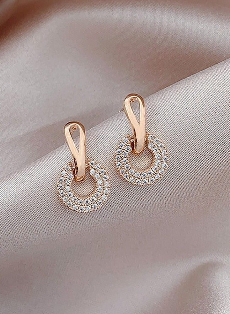 Lavida Champagne gold obsidian earrings (silver needle), hypoallergenic elegant earrings