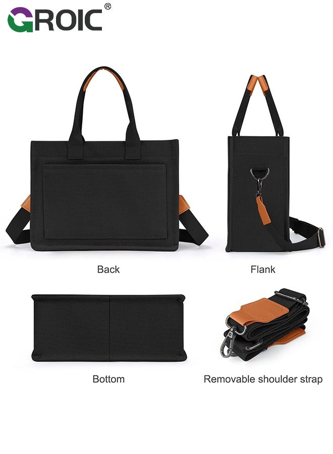 GROIC Tote Bags for Women Canvas, Tote Purse Crossbody with Pockets Top Handle Shoulder Satchel Bag, Large Capacity Everything Tote Bag - Image 5