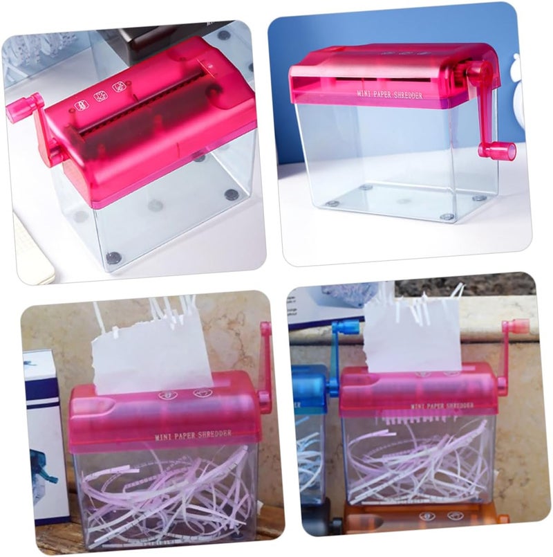 Manual Small Office Shredder Plastic Metal Construction Lightweight Portable for Home School Document Crosscut Shredding Bank Statements Bills Envelopes - Image 2
