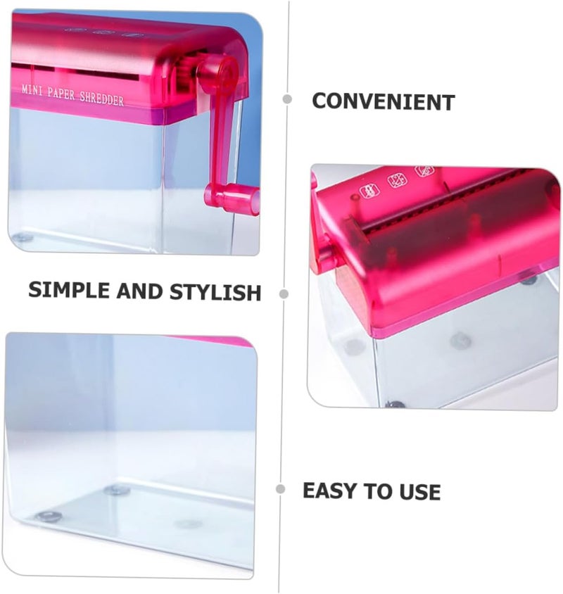 Manual Small Office Shredder Plastic Metal Construction Lightweight Portable for Home School Document Crosscut Shredding Bank Statements Bills Envelopes - Image 3