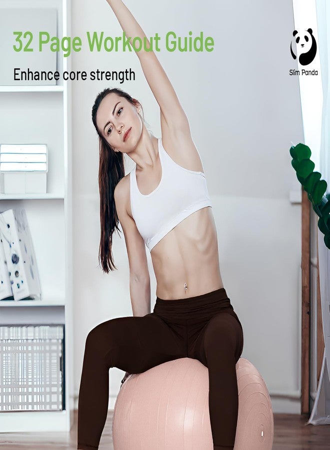 Slim Panda Anti-Burst Exercise Ball - Heavy Duty Stability Ball for Yoga & Fitness - Non-Slip Yoga Ball for Core Training & Posture - Includes Pump - Image 3