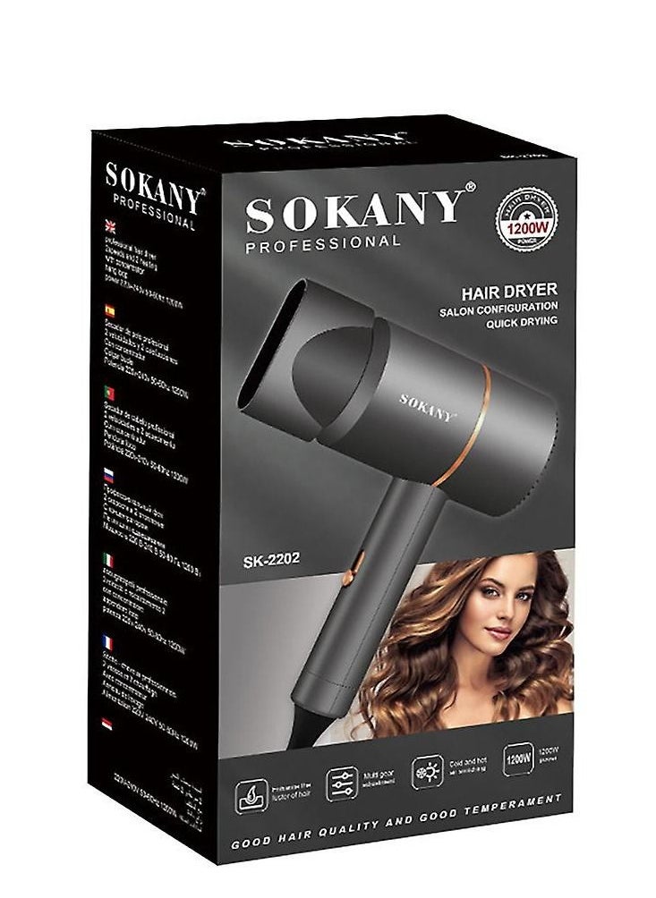 sokany - Electric Professional Hair Dryer Salon With Nozzle Ionic Secador Portable Blow Drier Hairstyles And Tools Drying Machine 1200W - Image 1