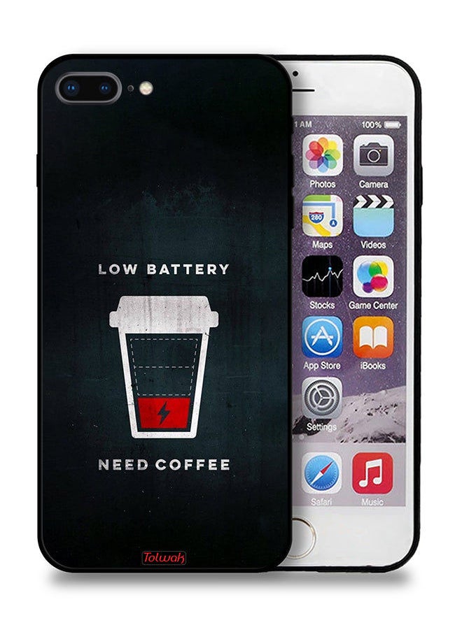 Tolwak Apple iPhone 8 Plus Protective Case Low Battery Need Coffee  - Image 1