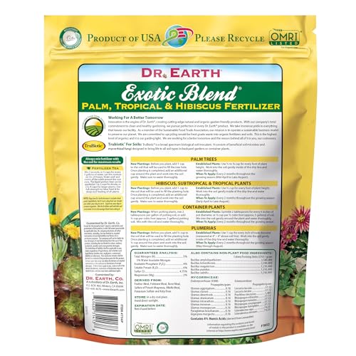 Dr. Earth Exotic Blend Organic Palm, Tropical & Hibiscus Fertilizer 4lb 5-4-6 - Image 2