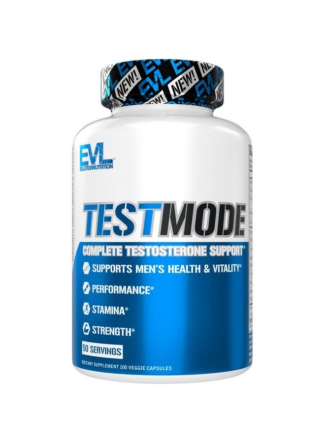 Evlution Nutrition TestMode - Complete Testosterone Support - Testosterone Supplement for Men - Supports Men’s Health & Vitality - Performance, Stamina & Strength - 50 Servings - 100 Veggie Capsules - Image 1