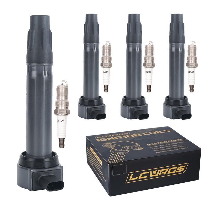 Set of 4 Ignition Coil Pack Iridium Spark Plugs Fits for 2007 2008 2009 2010 2011 2012 2013 2014 2015 2016 Jeep Patriot Compass MK Dodge Avenger Caliber Journey Chrysler Sebring 200 24 20 L4
