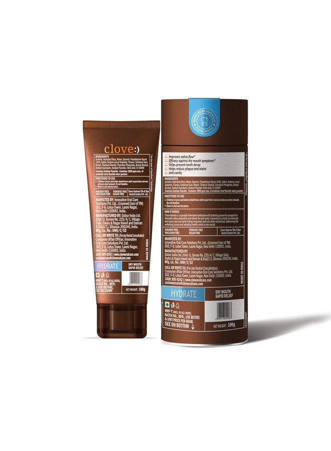 كلوف معجون أسنان هيدرات | محلول لجفاف الفم | يقوي أنظمة الدفاع الطبيعية في الفم | يعزز إنتاج اللعاب | يحارب رائحة الفم الكريهة | خالٍ من السكر | خالٍ من التريكلوسان | خالٍ من البارابين | خالٍ من بيروكسيد | عبوة واحدة (100 جرام) - Image 2