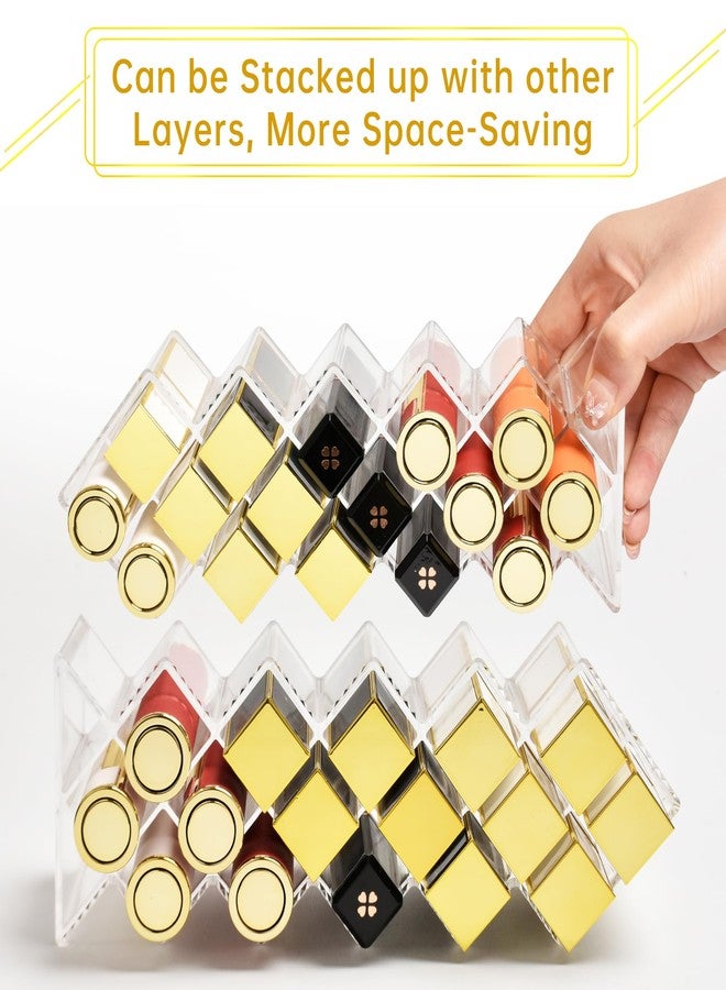 Nimiah Lipstick Organizer Holder 28-Slots - Stackable Clear Fish Shape Lipstick Tower for Vanity, Countertop, Desktop - Space-Saving Storage Holder for Lip Gloss, Makeup Brushes - Image 5