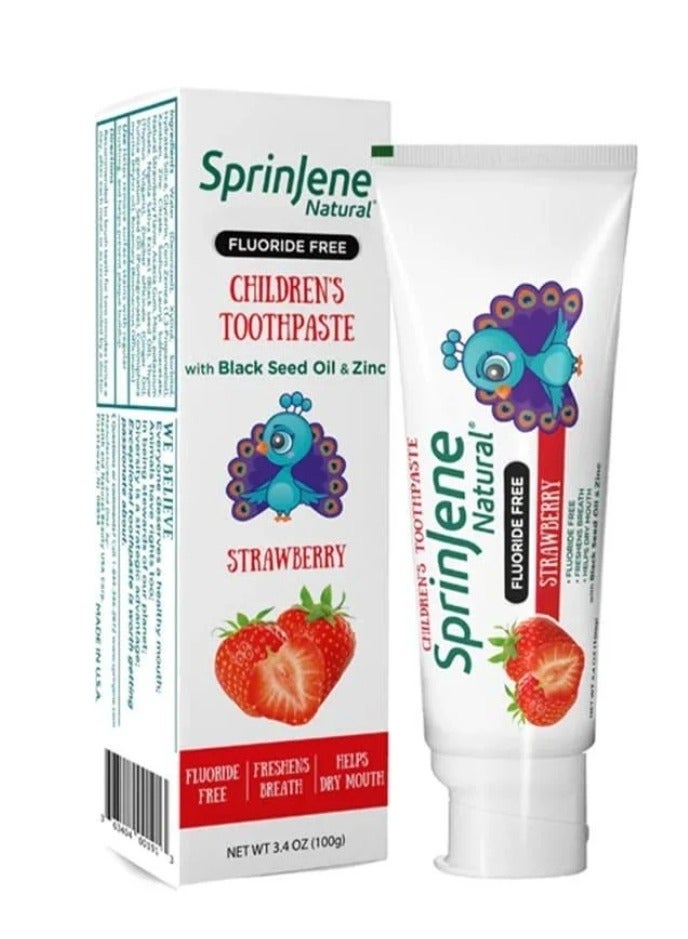 سبرين جين سبرينجين الطبيعي معجون أسنان الفراولة للأطفال خالٍ من الفلورايد - 100 جرام (تقييم واحد) - Image 2
