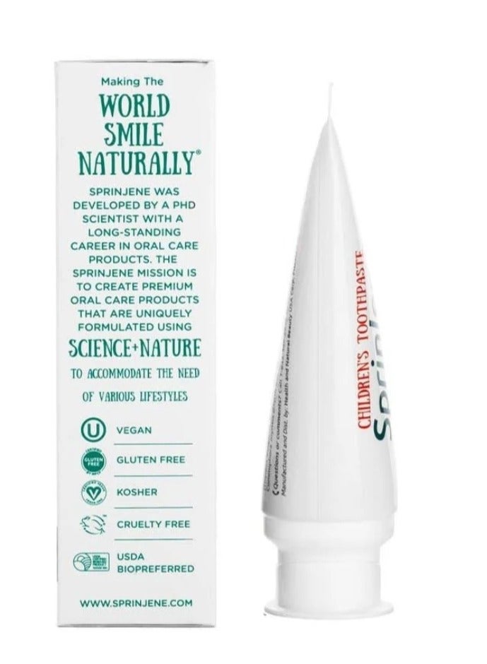 سبرين جين سبرينجين الطبيعي معجون أسنان الفراولة للأطفال خالٍ من الفلورايد - 100 جرام (تقييم واحد) - Image 3