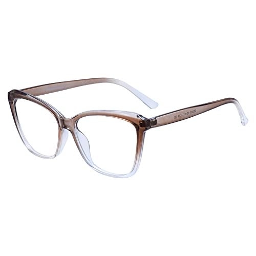 Peter Jones Transparent Brown Cateye Large Blue Light Blocking Computer/Gaming Glasses for Women/Girls (20385TBW) - Image 3