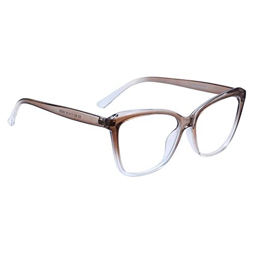 Peter Jones Transparent Brown Cateye Large Blue Light Blocking Computer/Gaming Glasses for Women/Girls (20385TBW) - Image 2