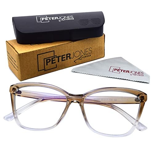 Peter Jones Transparent Brown Cateye Large Blue Light Blocking Computer/Gaming Glasses for Women/Girls (20385TBW) - Image 5