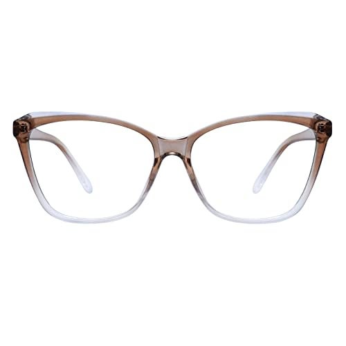 Peter Jones Transparent Brown Cateye Large Blue Light Blocking Computer/Gaming Glasses for Women/Girls (20385TBW) - Image 4
