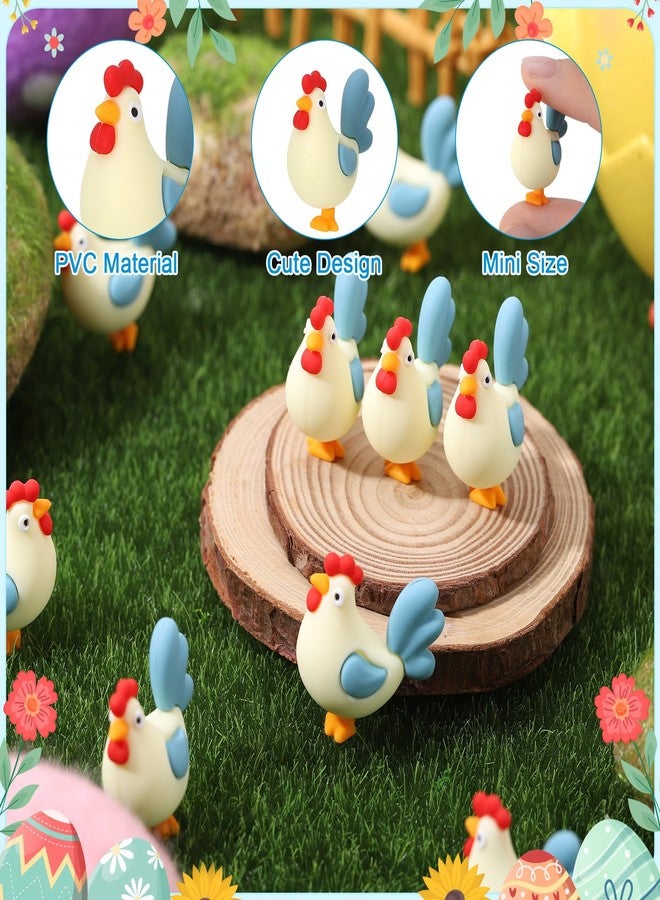 GGSTDDUP 50 Pcs Mini Chickens Toy Figures, Miniature Chicken Figurine, Tiny Chickens to Hide, Farm Animals Ornament, PVC, Easter Party Favors - Image 3