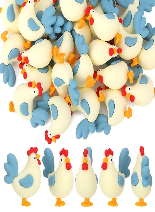 GGSTDDUP 50 Pcs Mini Chickens Toy Figures, Miniature Chicken Figurine, Tiny Chickens to Hide, Farm Animals Ornament, PVC, Easter Party Favors - Image 1