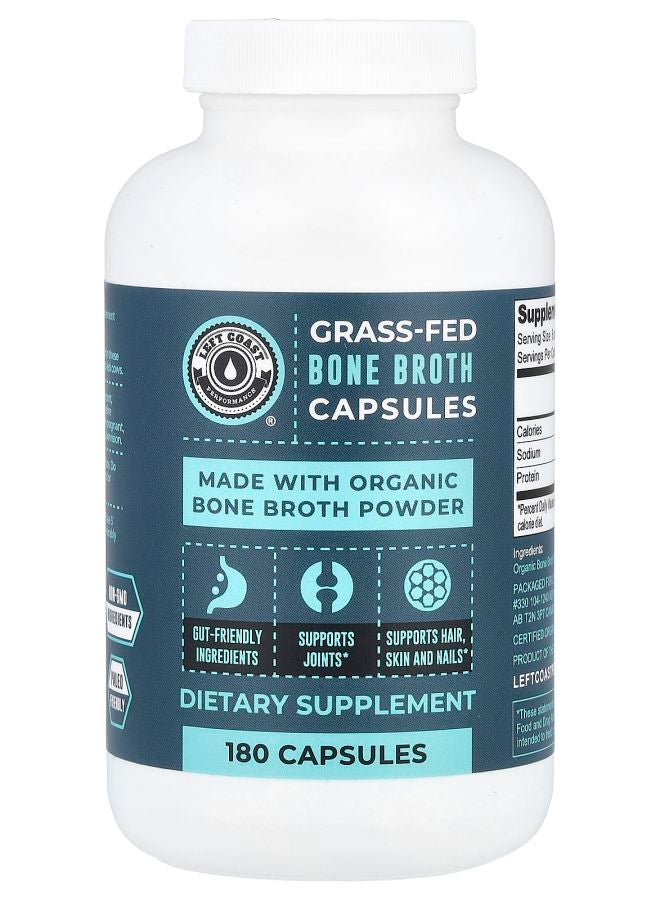 Left Coast Performance Grass-Fed Bone Broth 180 Capsules - Image 1