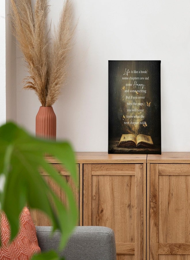 PHAMTE Inspirational Wall Art Decor Canvas 11x14, Motivational Quotes Pictures Decorations, Life Is Like a Book inspirational Quotes Framed Prints Artwork for Bedroom Living Room Office Decor - Image 4