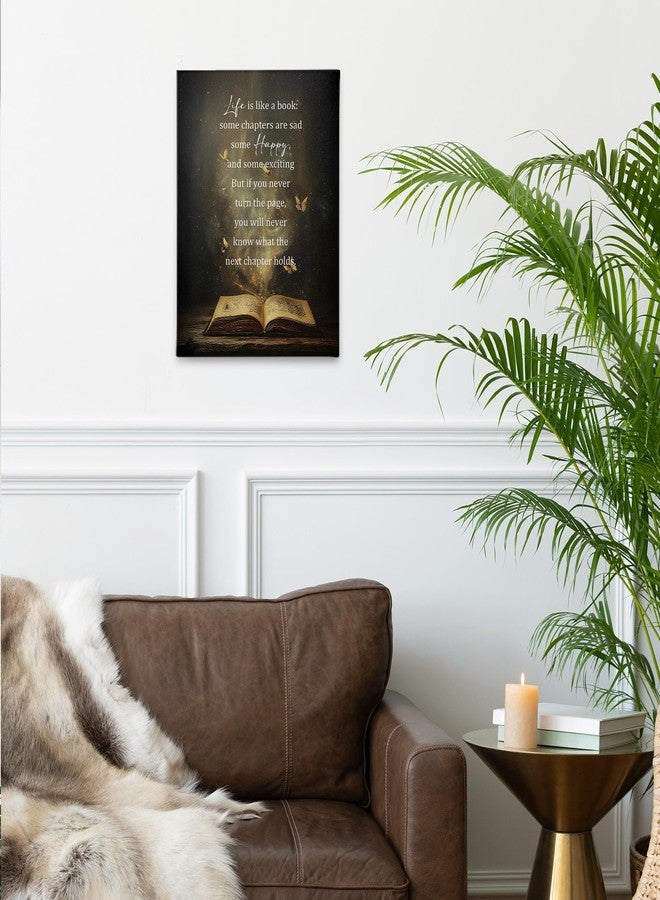 PHAMTE Inspirational Wall Art Decor Canvas 11x14, Motivational Quotes Pictures Decorations, Life Is Like a Book inspirational Quotes Framed Prints Artwork for Bedroom Living Room Office Decor - Image 2
