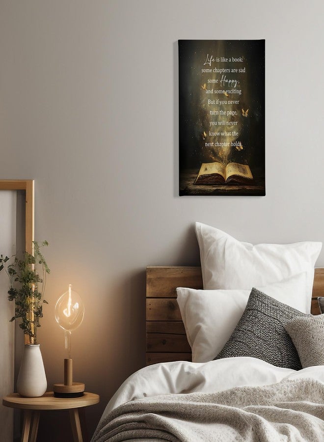 PHAMTE Inspirational Wall Art Decor Canvas 11x14, Motivational Quotes Pictures Decorations, Life Is Like a Book inspirational Quotes Framed Prints Artwork for Bedroom Living Room Office Decor - Image 3