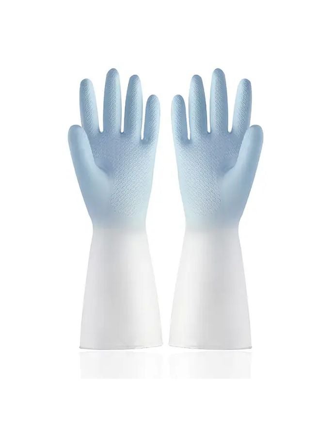 2 Pairs Latex Kitchen Gloves With 2 Wipes Non Slip Ergonomic Dishwashing Cleaning Household Chores - Image 3