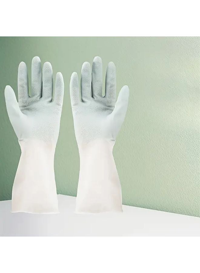 2 Pairs Latex Kitchen Gloves With 2 Wipes Non Slip Ergonomic Dishwashing Cleaning Household Chores - Image 4