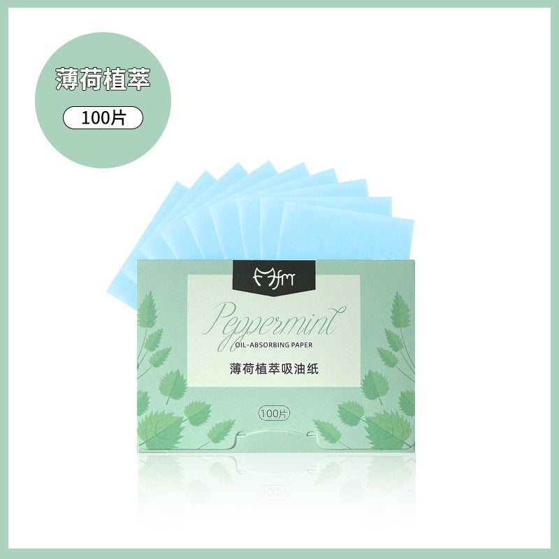 Facial Oil-Absorbing Paper Summer Refreshing Oil-Removing Portable Extraction Plant Fragrance Oil-Absorbing Paper 100-Piece Cosmetic Tool - Image 1