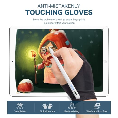 AICase Stylus Pens for Touch Screens, 1.45mm High Precision and Sensitivity Point IPad Pencil Fine Point Active Smart Digital Pen for Tablet Work at iOS and Android Touch Screen (White1) - Image 3