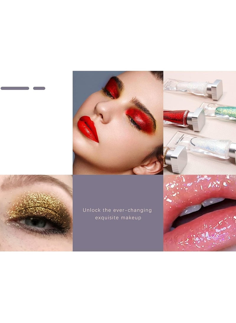 SYOSI - Liquid Glitter Eyeshadow 5 Colors Shimmer Sparkling Metallic Eye Shadow Gel, Long Lasting Quick-Drying High Pigmented Glitter Eye Makeup - Image 1