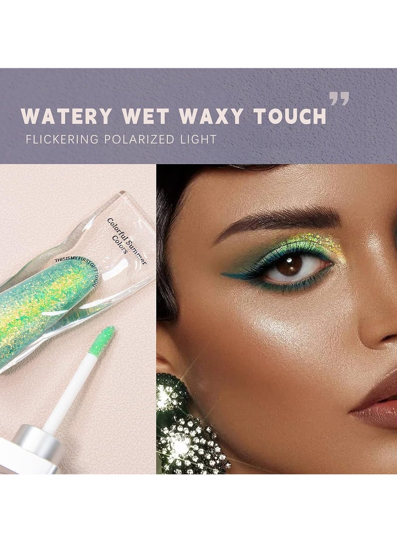 SYOSI - Liquid Glitter Eyeshadow 5 Colors Shimmer Sparkling Metallic Eye Shadow Gel, Long Lasting Quick-Drying High Pigmented Glitter Eye Makeup - Image 1