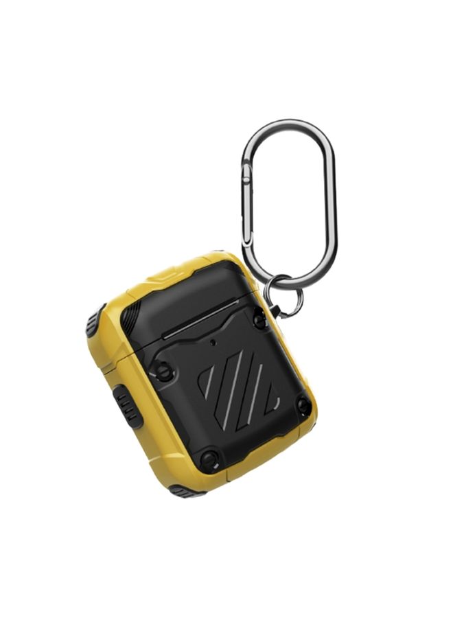 Raxoom Case Cover Wireless Earphones Three Defenses Transformers Second Generation Protective Case with Hook Up For AirPods 1/2 Yellow