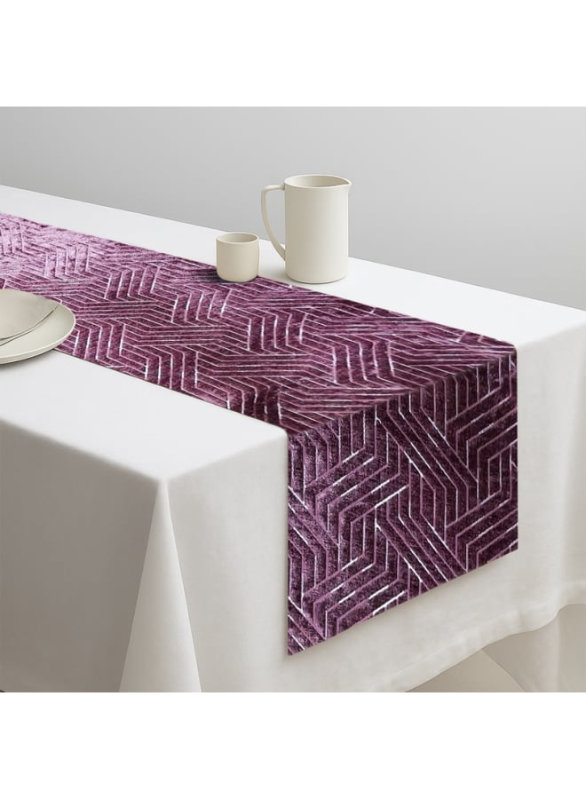 Intex Curtains House Nadia's design velvet linen rectangle Table Runner - heavy duty velvet fabric - suitable for reciption , living rooms and special ocassions - unique geometrical design - set of one piece - Image 3