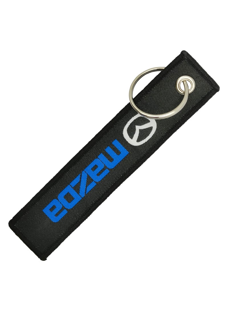 mazda Premium Fabric Strap Car Keychain, Mazda Logo Home Keychain - Image 2