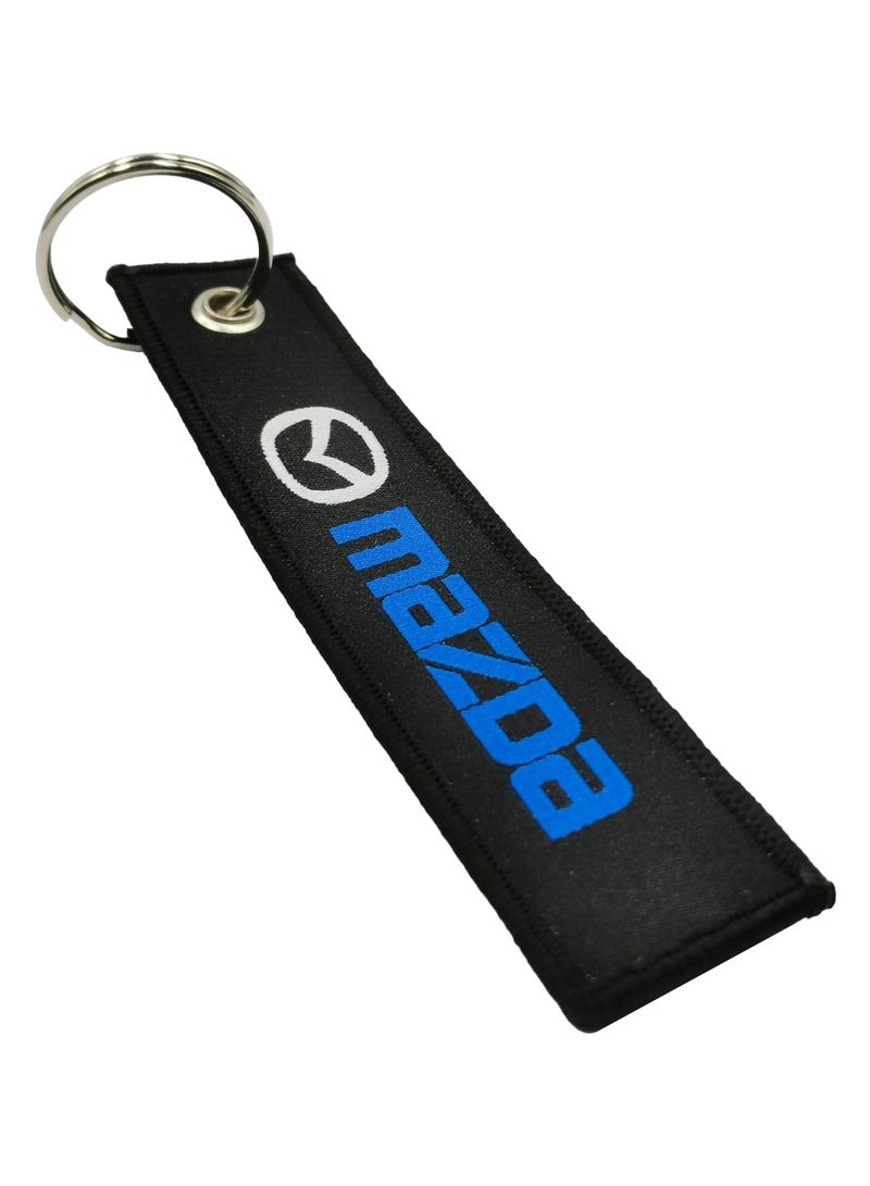 mazda Premium Fabric Strap Car Keychain, Mazda Logo Home Keychain - Image 1