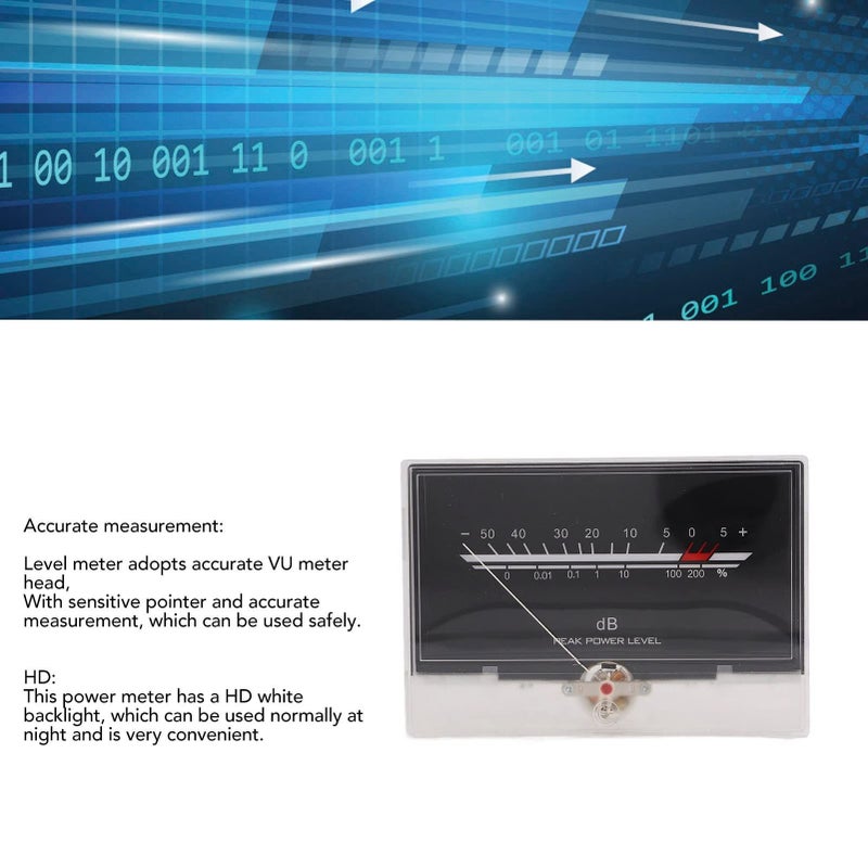 VU Meter LED White Backlit Accurate Power Amplifier DB Meter Studio - Image 3