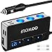 OOWOLF 7 in 1 Cigarette Lighter Splitter 180W Quick Charge 30 12V24V 3Socket Car Charger Adapter 4 USB Ports Car Power Adapter Car Splitter Independent Switches LED Voltmeter 23FT Cable - Image 2