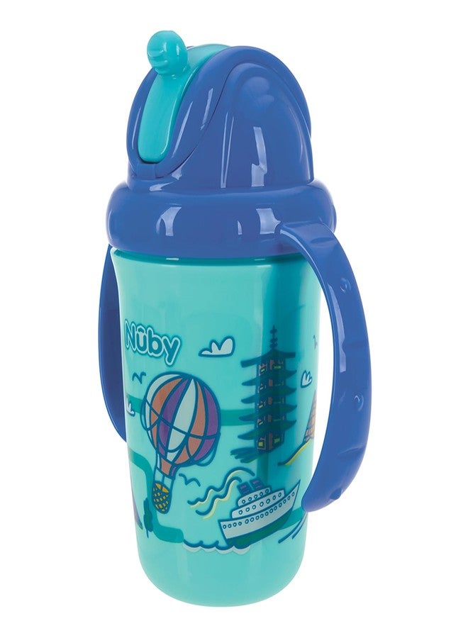 Nuby 2-Handle No-Spill Flip-it Fat Straw Printed Cup - 8oz/ 240 ml, 12+ Months, 1pk Prints May Vary - Image 4