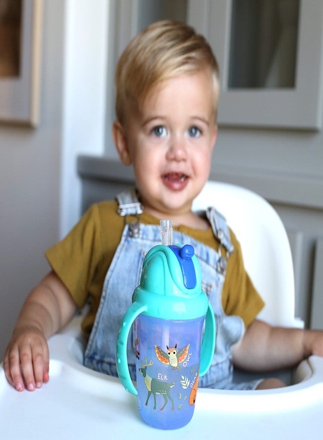 Nuby 2-Handle No-Spill Flip-it Fat Straw Printed Cup - 8oz/ 240 ml, 12+ Months, 1pk Prints May Vary - Image 1