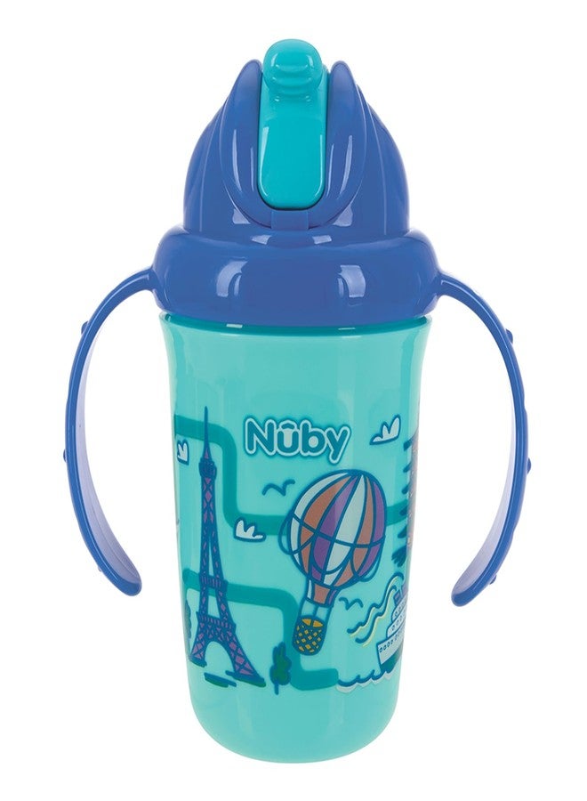 Nuby 2-Handle No-Spill Flip-it Fat Straw Printed Cup - 8oz/ 240 ml, 12+ Months, 1pk Prints May Vary - Image 5