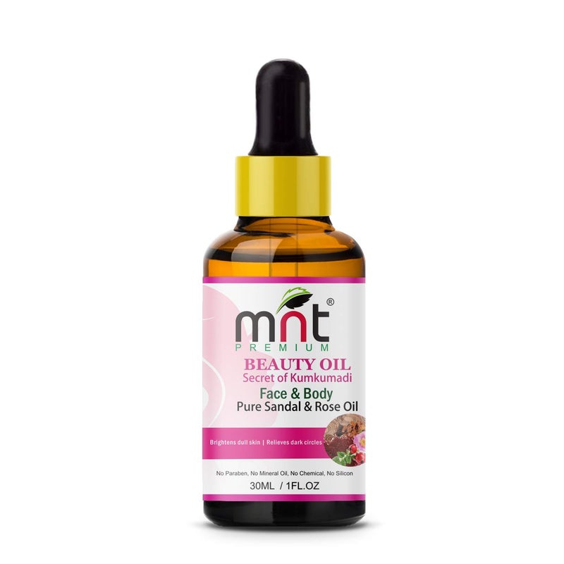 MNT Beauty Oil Kumkumadi with Pure Sandal & Rose Oil (30ml) For Brightens dull skin & Reduce dark Spots - Image 3