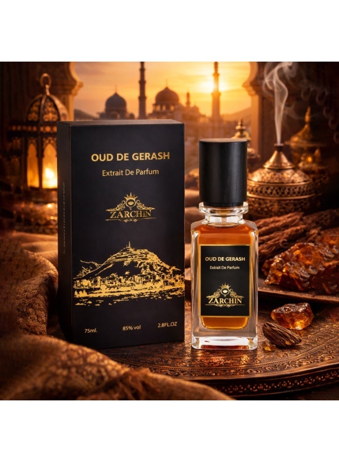 ZARCHIN Oud De Gerash Extrait De Parfum 75ml – Unisex Intense Oud Fragrance – Amber, Leather & Rose Notes - Image 4